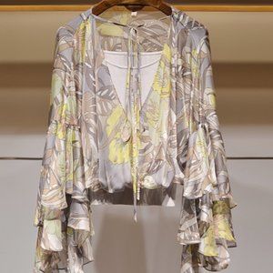 Women's long sleeves with lace blouse